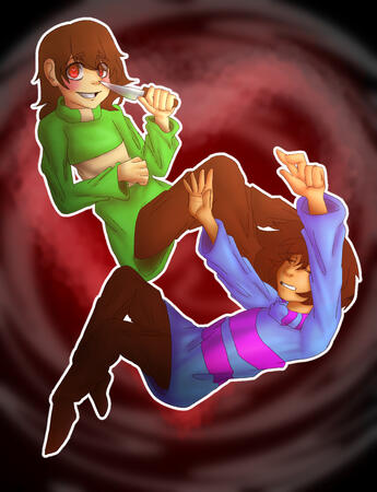 Frisk & Chara (September 16th 2024) (IbisPaint X)